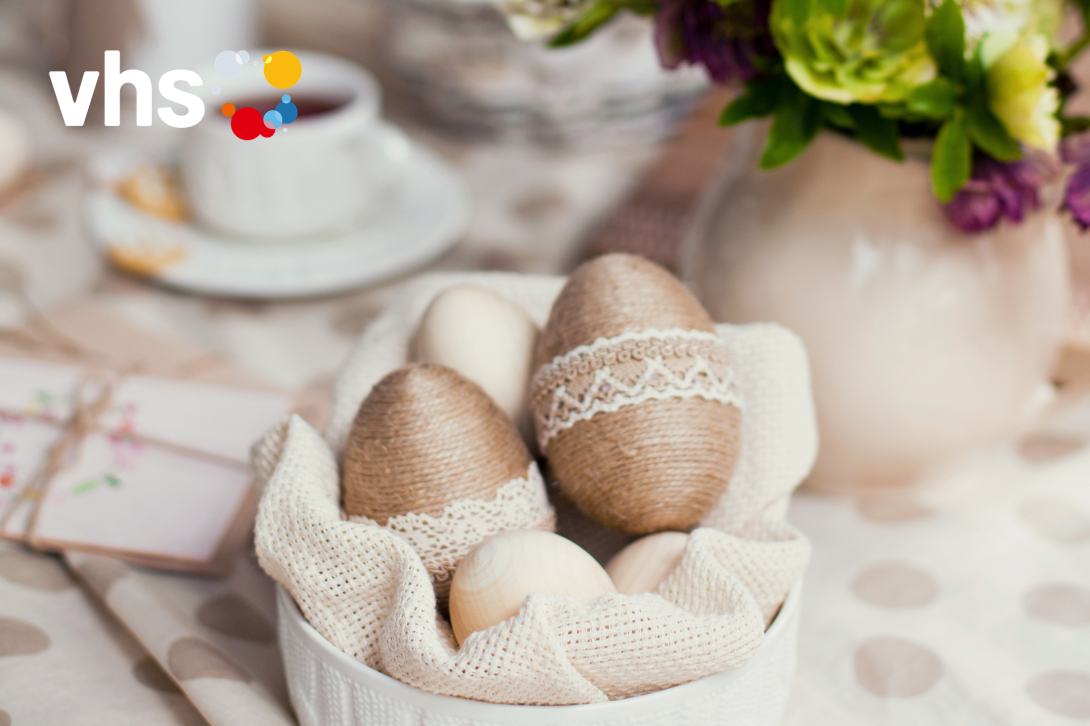 Ostereier und Stoffe